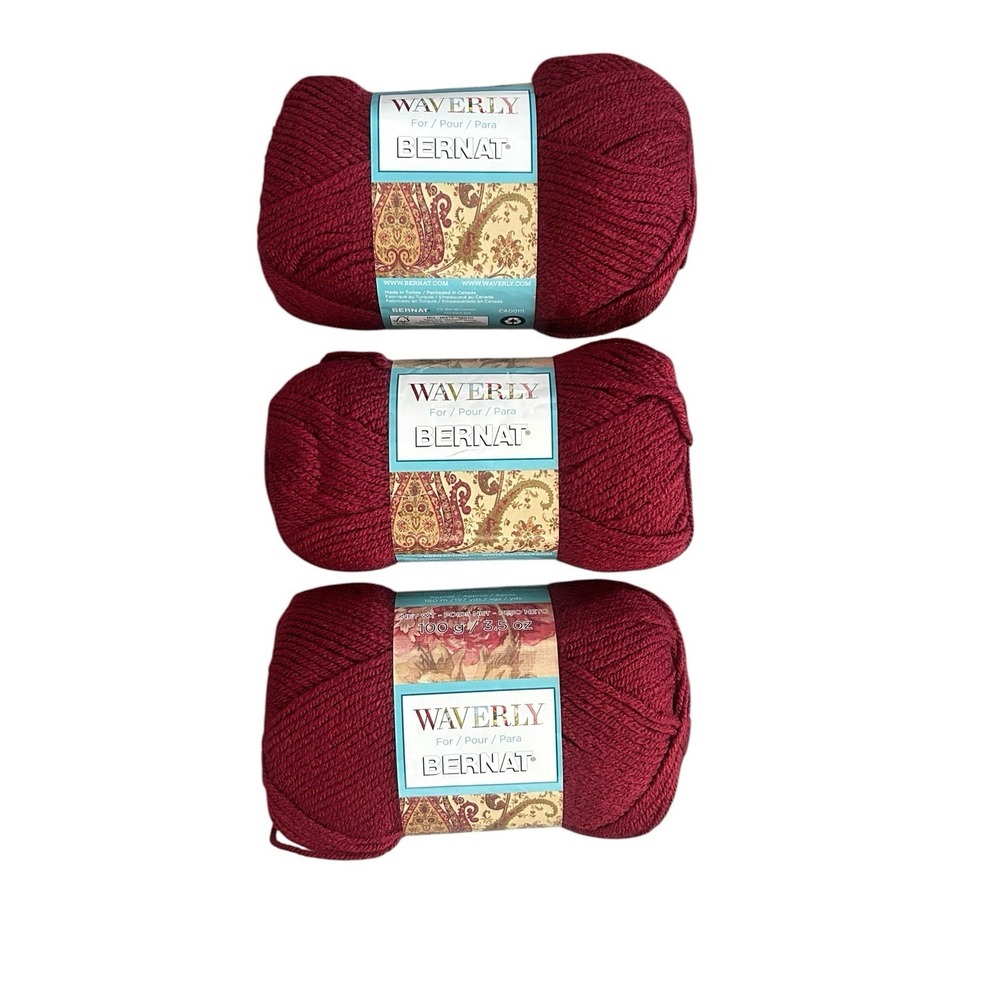 Bernat Waverly Acrylic Yarn 55435 Incense 100g 3.5oz Lot‎ of 3 Discontinued